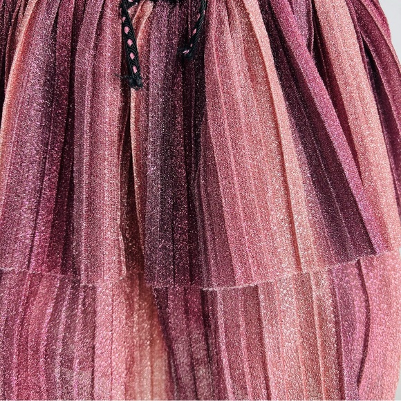 Pastourelle by Pippa & Julie Burgundy Velvet Dress with Shimmer Ruffles - Picture 3 of 11